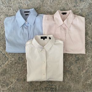 *Three* Theory short sleeve collared button down shirts